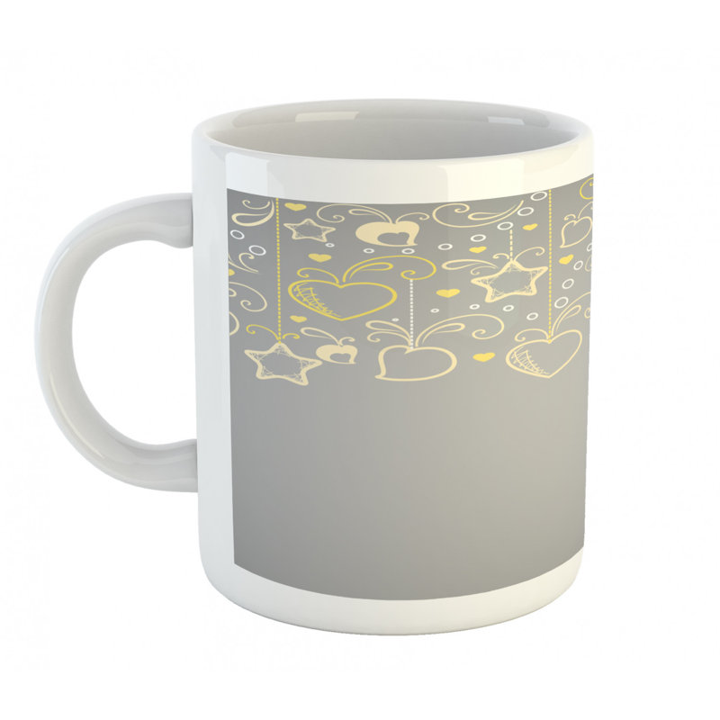 Grande tasse à café coeurs et fleurs