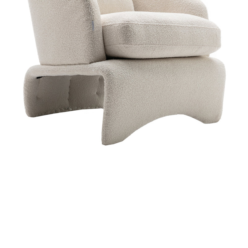 Fauteuil d'appoint rembourré de 27 po de largeur, 100 % polyester beige