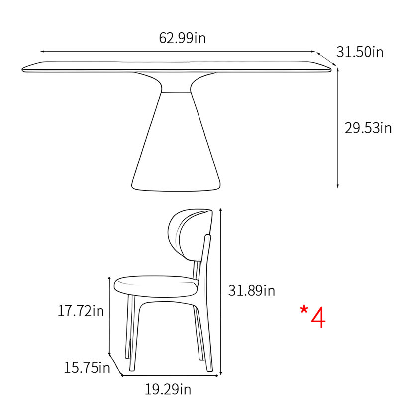 Ensembles de table à manger French Vintage Home, H 29,53 po x L 62,99 po x l 31,5 po