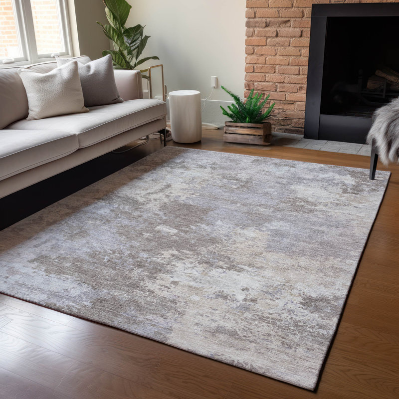 Machine Washable Indoor/Outdoor Earleville ACN2364 Abstract Rug, Rectangle 9' x 12'