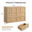 6 Drawers Dresser Cabinet,  Natural, 47 inch Width Wood Chest of Drawers ,Dresser Organizer-1707907343