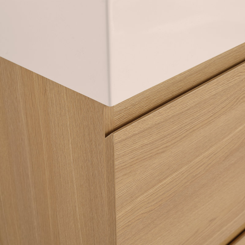 Armoire de meuble-lavabo simple 30 po avec double tiroir 30 po, Chêne