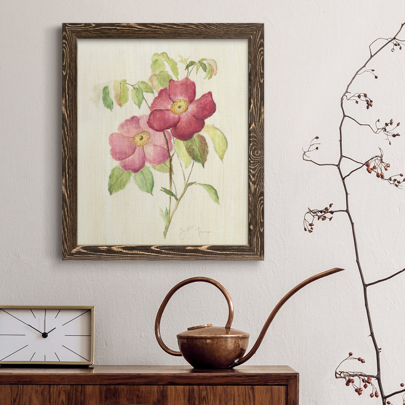 «Dusty Rose II» - Toile encadrée de qualité supérieure - prête à être accrochée, H 37,5 po x l 27,5 po x P 1,5 po, Noyer