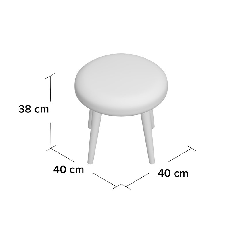 Shetland Vanity Stool, Grey