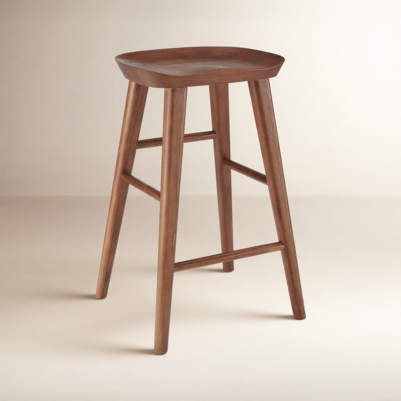Tabouret de bar et de comptoir Anzie, Tabouret de bar (siège d'une hauteur de 29,3 po), Noyer