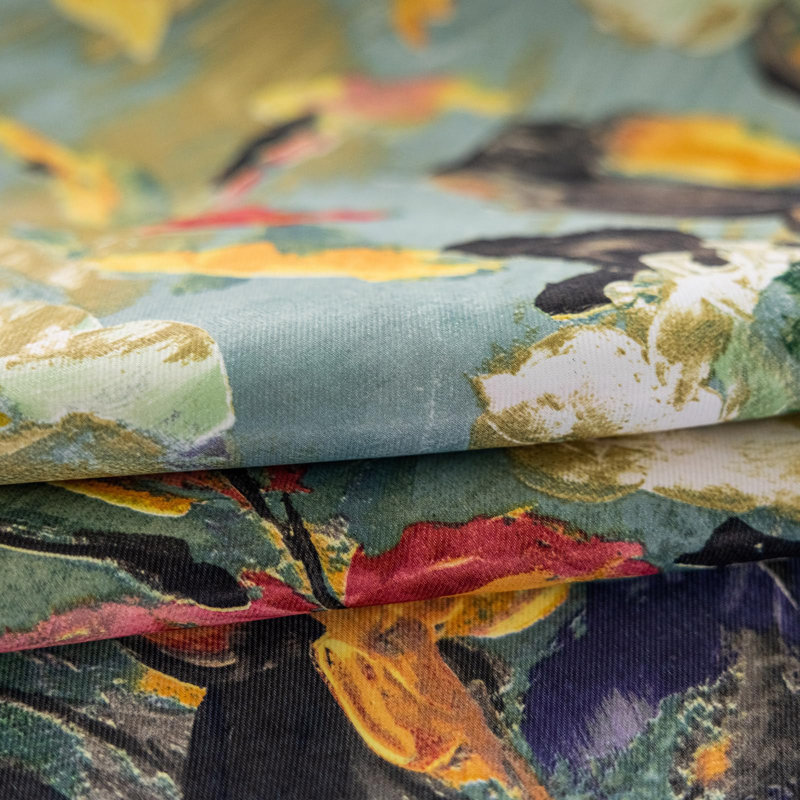 Rideaux floraux pour motif de chambre à coucher, peinture rétro vert foncé, fleurs, rideaux occultant, obscurcissant 84 pouces de long, 2 panneaux