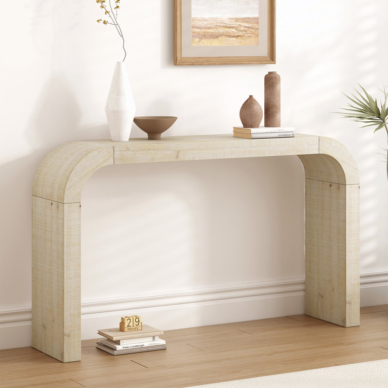 Console en bois 52 po, H 30,9 po x l 52,25 po x P 11,81 po, Naturel
