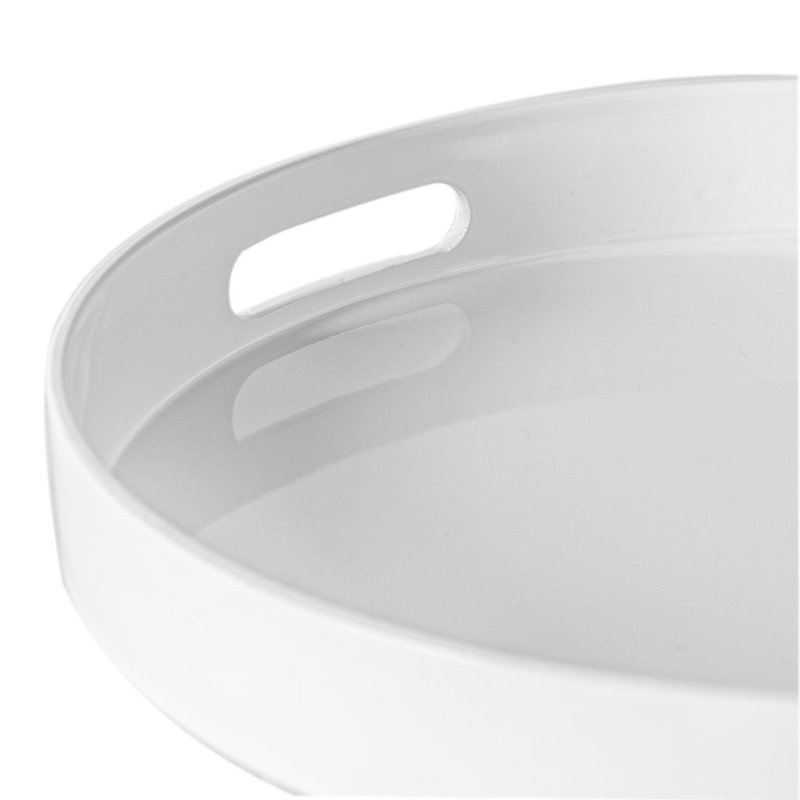 Argon Tableware - Round Melamine Serving Tray, White