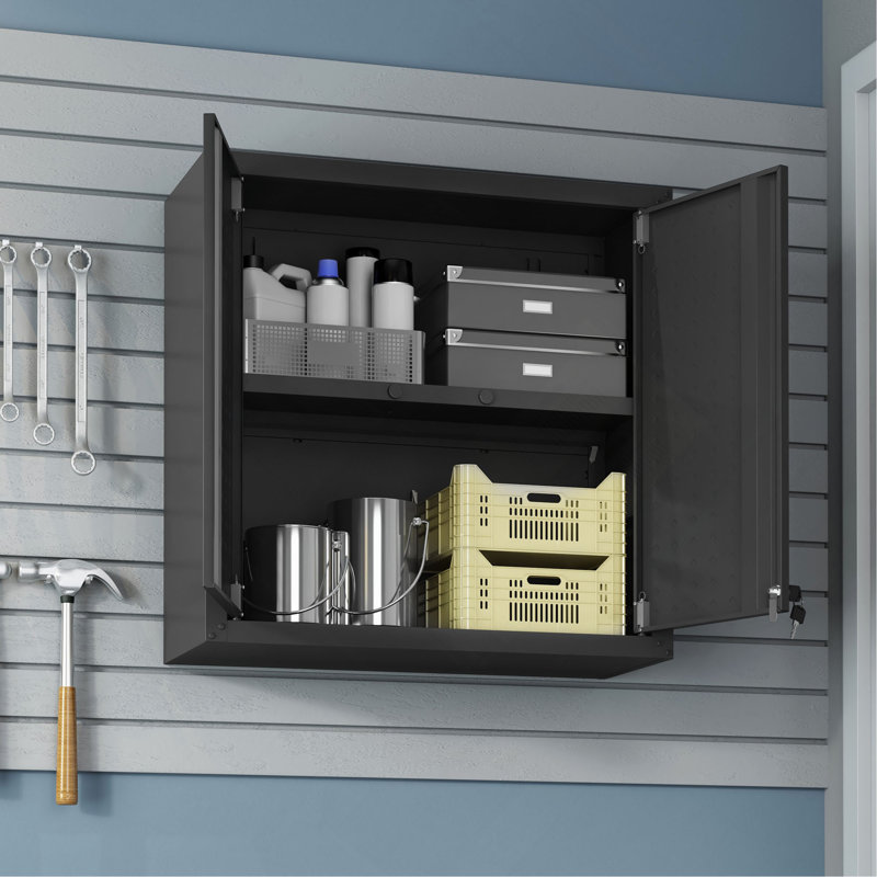 Armoire de garage flottante gris anthracite, Gris anthracite