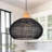 Black Rattan Pendant Light for Boho Home Decor