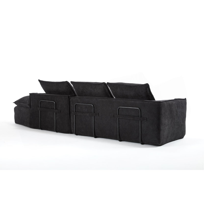Canapé modulaire Modern, Tissu noir