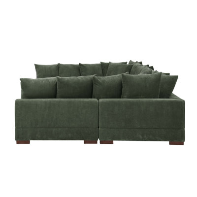 Large Seating Corduroy Modular Sleeper Sectional