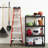 Gracious Living 4 Shelf Fixed Height Ventilated Heavy Duty Storage Unit, Black-97833746