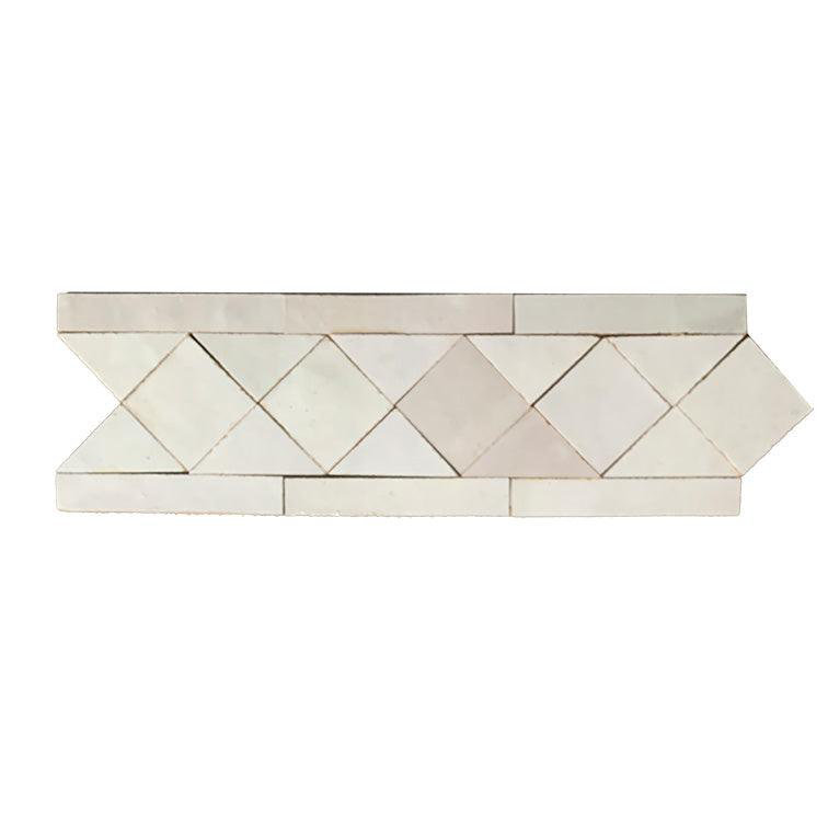 Dama 3.75" x 12" Clay Linear Mosaic Wall & Floor Tile, Off White