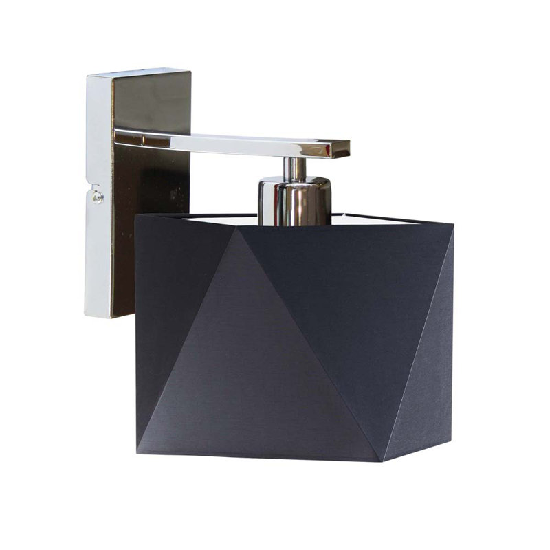 Awi Armed Sconce, Chrome, Black