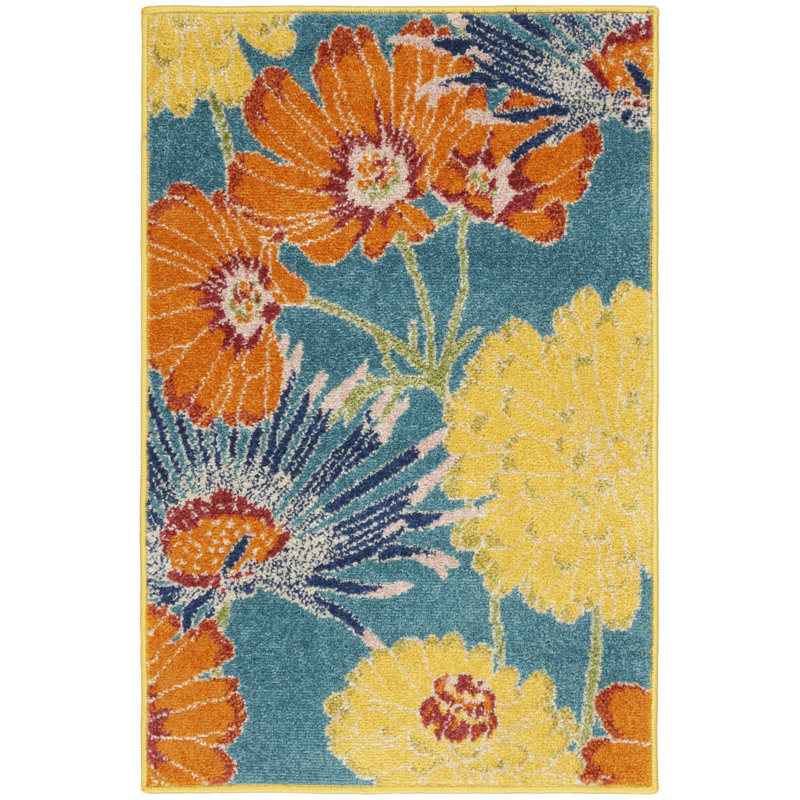 Tapis traditionnel turquoise Lakenya, Rectangle 2 pi x 3 pi