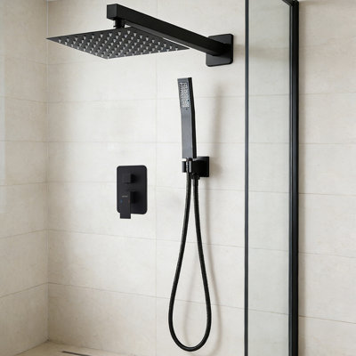 Shower Faucet Set With Rain Shower Head And Handheld Spray