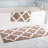 2 Piece Bathroom Rug Set - 41x24.5 Inch and 34x21 Inch 100% Cotton Bath Mats with Textured Trellis Print for Elegant Bathroom Decor - Bath Rugs Non Slip Washable Bathmats by Lavish Home (Taupe)-19700899