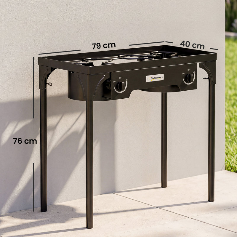 Outsunny 2 - Burner Portable, Freestanding 150000 BTU BTU Gas Grill