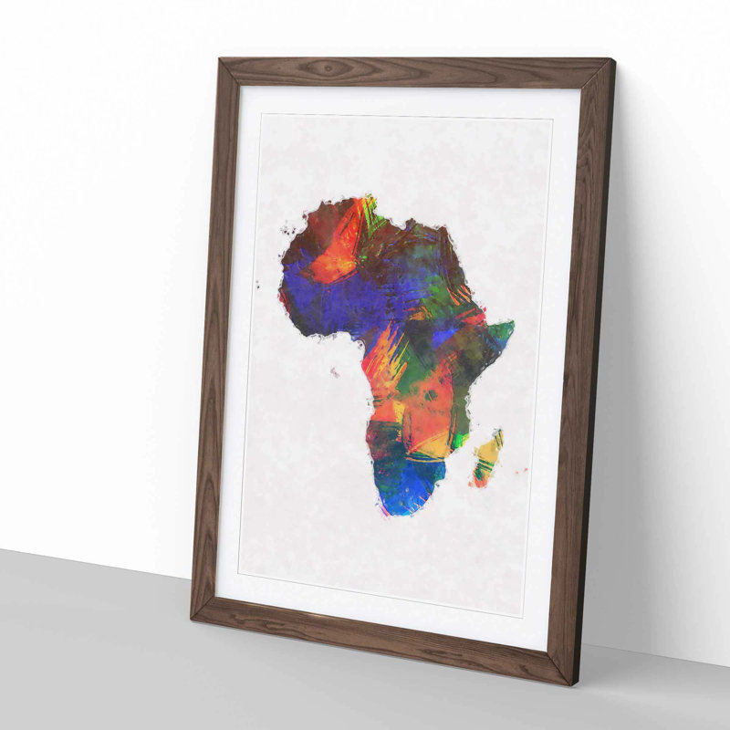 Map of the Continent of Africa in Abstract - Picture Frame Graphic Art Print, Walnut, 76cm H x 50cm W x 2cm D