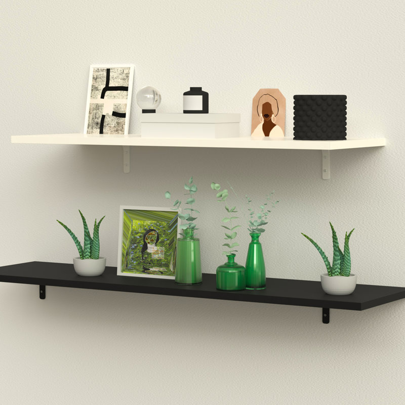 Shelf Board, (1 Shelf) 0.6"H x 23.6"W x 7.9"D, Black