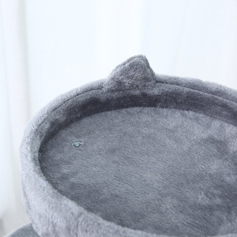 41" Cat Tree Tower with Condo, Scratching Posts, Hanging Ball, Grey