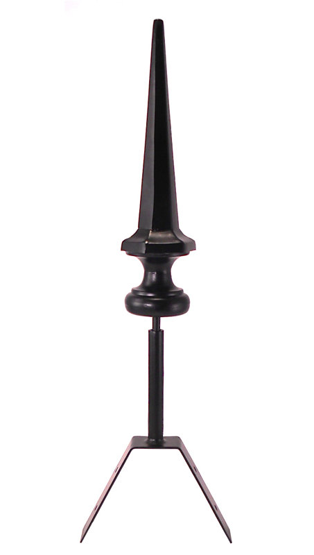 Rooftop Finial, Black Matte, 24" H x 6.5" W x 5.5" D