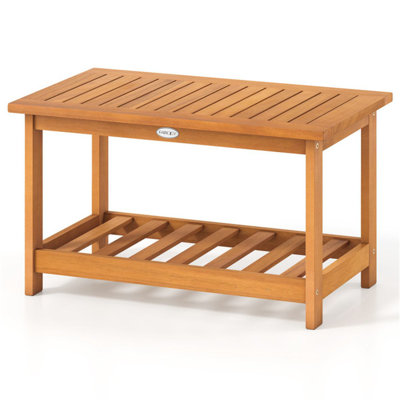 Table basse à lattes robustes pour l'extérieur