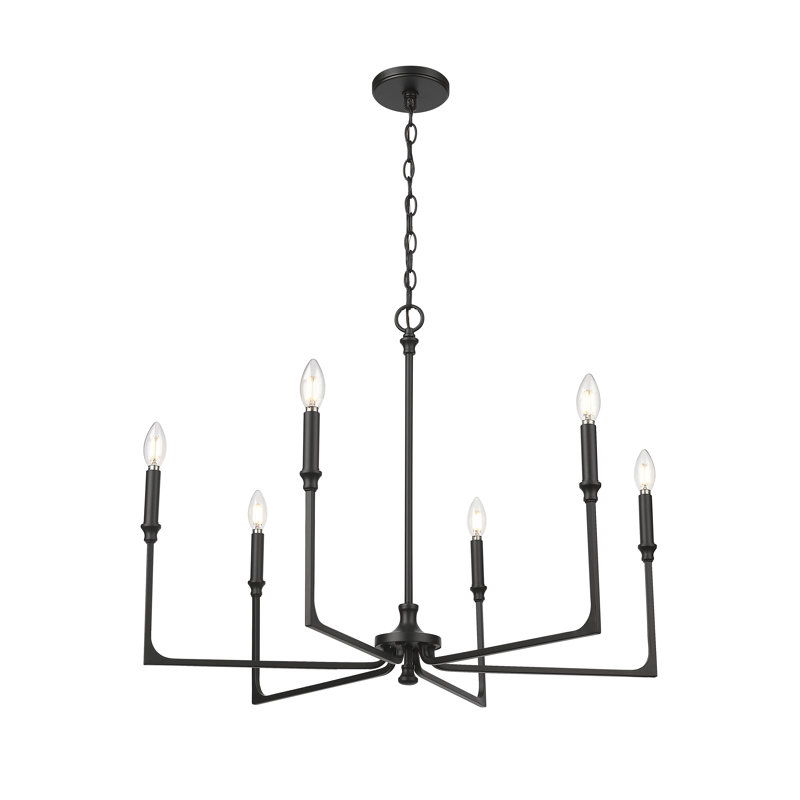 Lustre large de 32 po Azara, Noir mat, 6