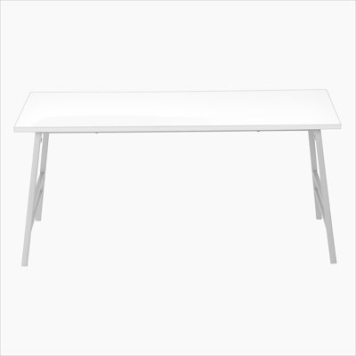 Coffee Table, Accent, Cocktail, Rectangular, White Laminate, Grey Metal
