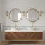Meuble-lavabo mural 60 po avec tiroirs et vasques rondes blanches-271502052