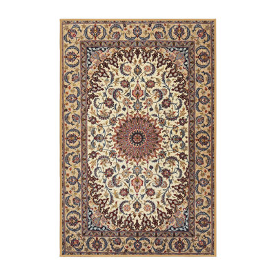 Tapis traditionnel ivoire / rouge