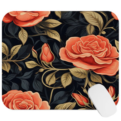 Floral Rose Flowers II Gaming Cute Office Laptop Desk Pad Gift Mat Square Rectangle Non-Slip Mousepad