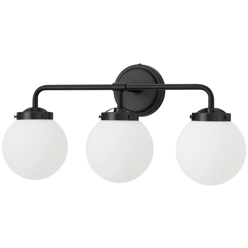 Éclairage pour meuble-lavabo à intensité variable Jaxon, ampoules non incluses, 3, Noir mat