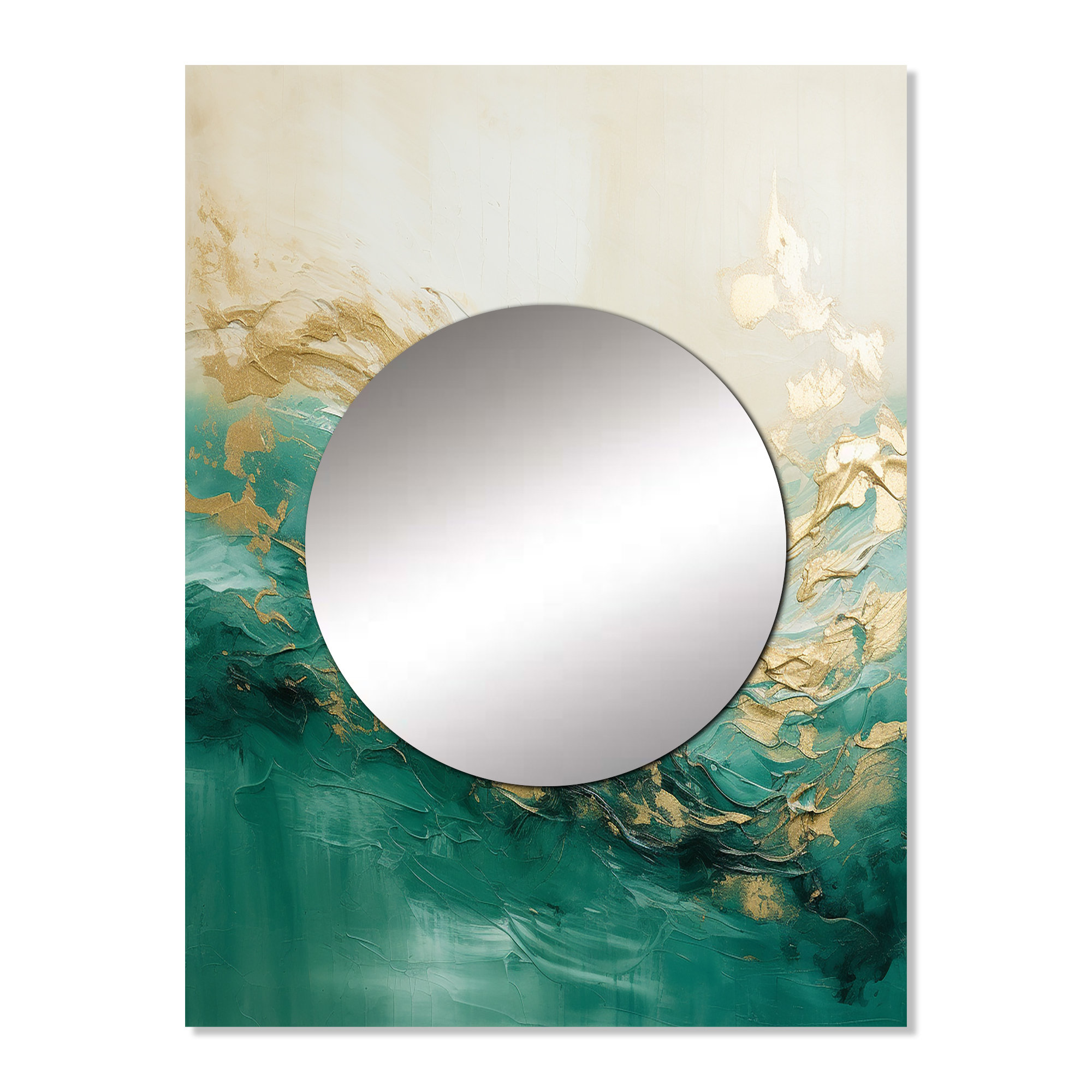 East Urban Home Juon Gold And Green Soft Wave Fusion II - Abstract ...