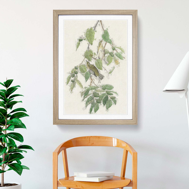 Autumnal Warbler by John Audubon - Single Picture Frame Painting, Oak Framed, 33cm H x 24cm W x 2cm D