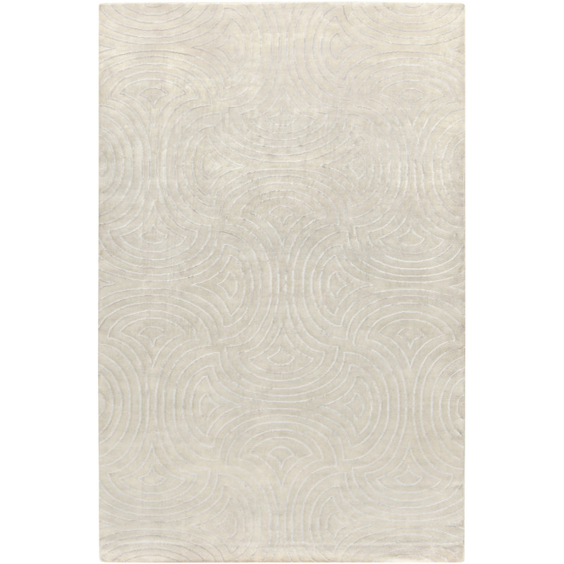 Tapis oriental à la main-noué la kaki/moyen gris moyen Lethe, Rectangle 2 pi x 3 pi