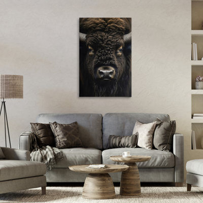 Bison Portrait Close Up Canvas, design by Creative Studio