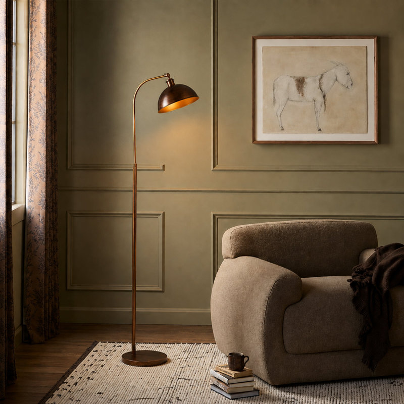 Lenna Floor Lamp - Copper, Brown