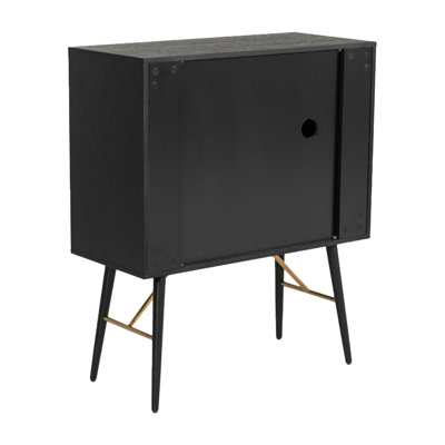 Buffet Belo Accent, 6 tablettes, accent doré, noir, 42 pouces