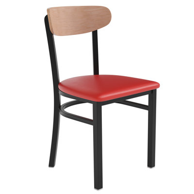 Everlei Commercial Grade Dining Chairs with 500 LB. Capacity Steel Frame Solid Wood Seat