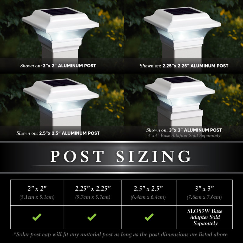 Imperial Aluminum Fence Post Cap Solar Light, White
