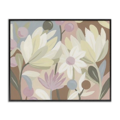 Art giclée encadré de fleurs modernes pastel par June Erica Vess