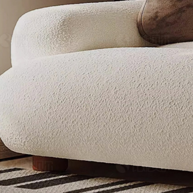 Cream Fabric Straight Layout Couch