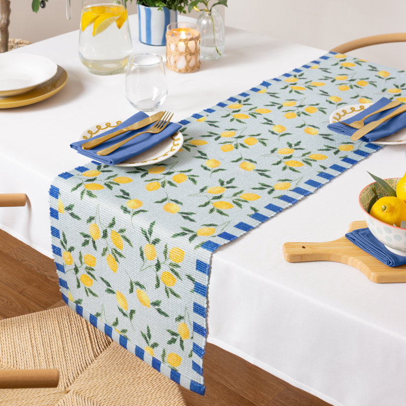 Lemons Indoor/Outdoor Table Runner, 180" L x 2" W