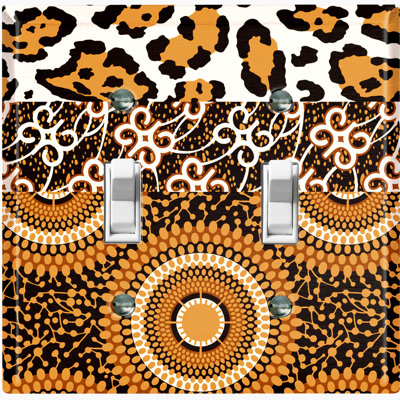 Patterned 2 - Gang Toggle Light Switch Standard Wall Plate