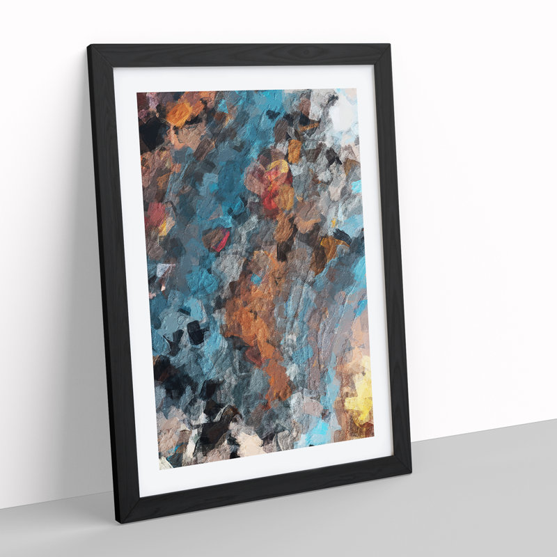 Always Forever Abstract - Wall Art, Black Framed, White, 64cm H x 46cm W x 2cm D