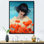 Jeune femme dans un champ de coquelicots rouges I sur toile