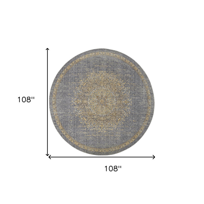 Tapis médaillon en laine 9 po