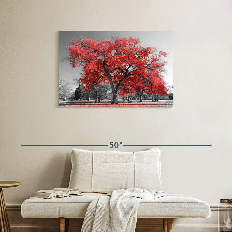 " Red Tree Canvas Print ", 24" H x 36" W x 1.25" D